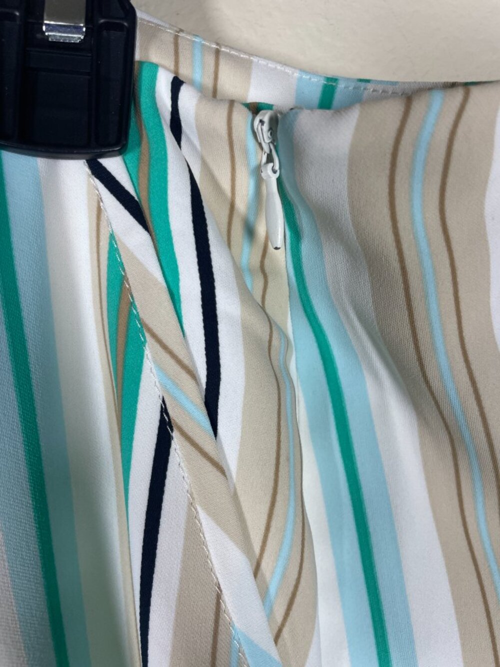 Chicos Black Label Striped Wide Leg Pants 2/12 Green Turquoise Resort Coastal! - Picture 2 of 6